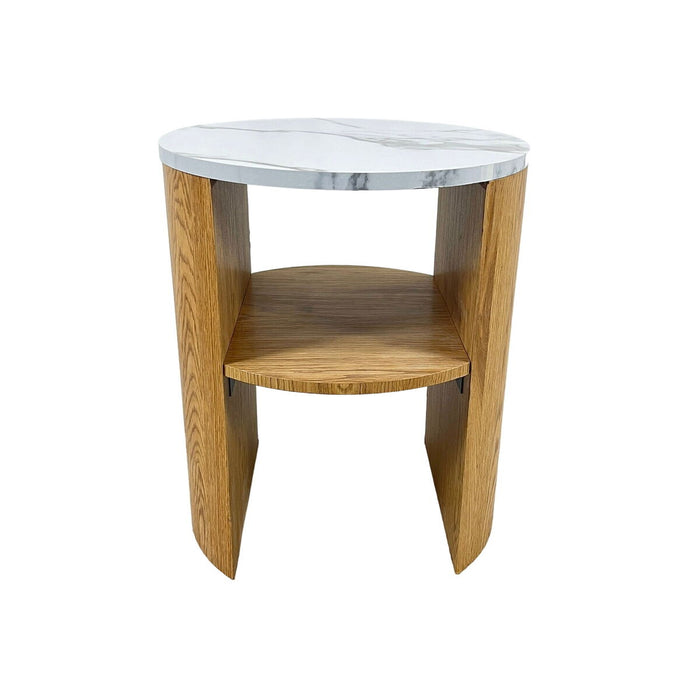 Table d'appoint Romimex Blanc Naturel Bois MDF 40 x 49 x 40 cm