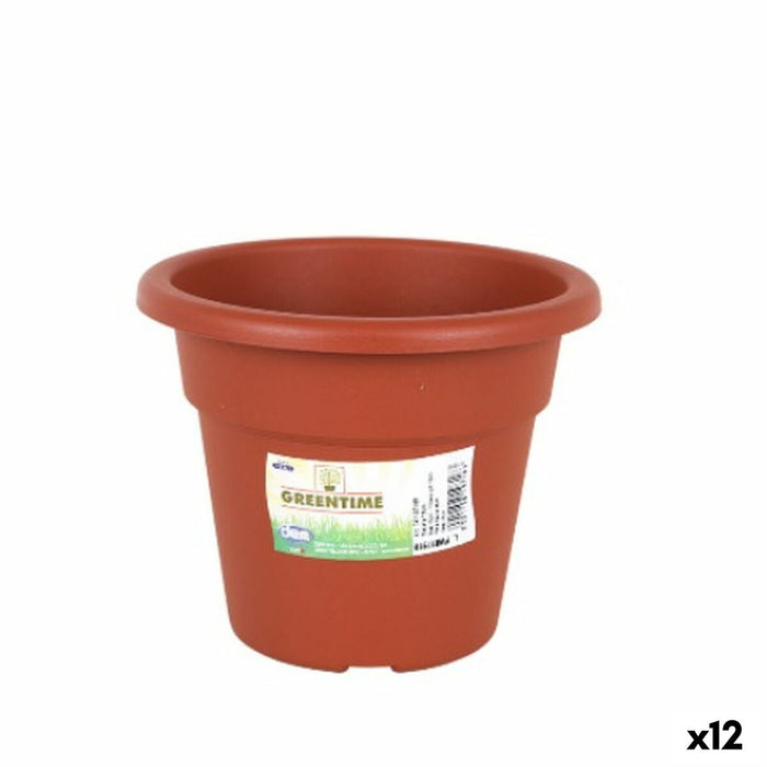 Maceta Dem Greentime Redonda Marrón Ø 16 x 13 cm (12 Unidades)