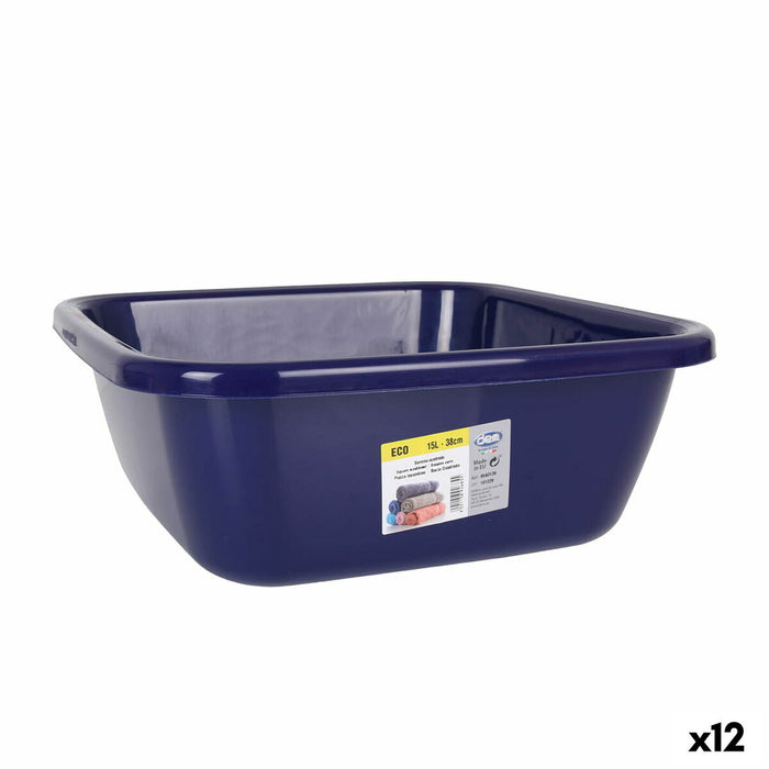 Bassine Dem Eco Bleu Carré 15 L 38 x 38 x 15 cm (12 Unités)