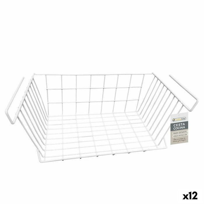 Cesta para Estante de Cocina Confortime Blanco 43 x 24,4 x 18,5 cm (12 Unidades)