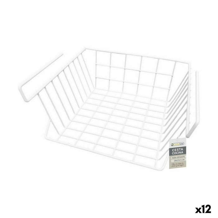 Cesta para Estante de Cocina Confortime Blanco 29 x 27 x 15 cm (12 Unidades)