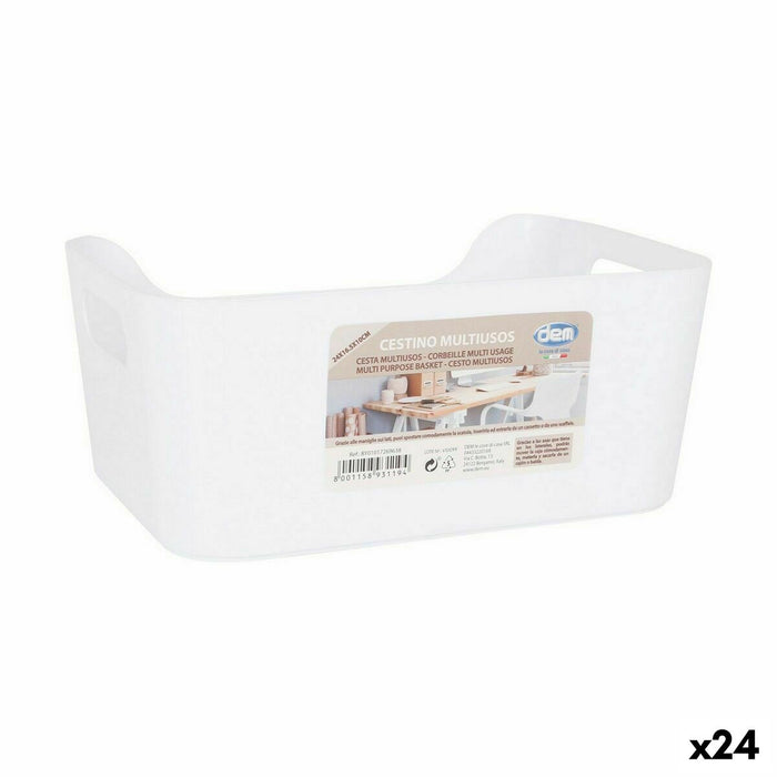 Panier Multi-usages Confortime Blanc 24 x 16,5 x 10 cm (24 Unités)