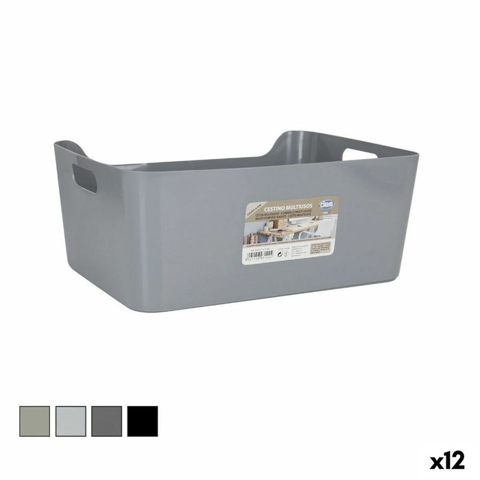 Cesta Multiusos Dem Con asas 33 x 24 x 14,5 cm (12 Unidades)