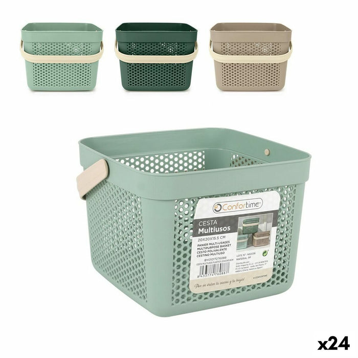 Cesta Multiusos Confortime Plástico 5 L 20 x 20 x 15,5 cm (24 Unidades)