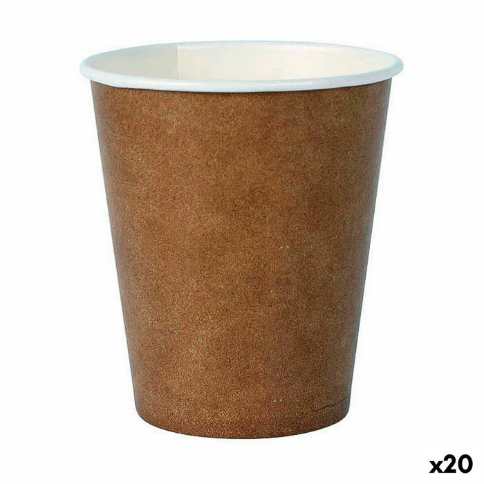 Set of glasses Algon Disposable Cardboard kraft paper 30 Pieces 250 ml (20 Units)