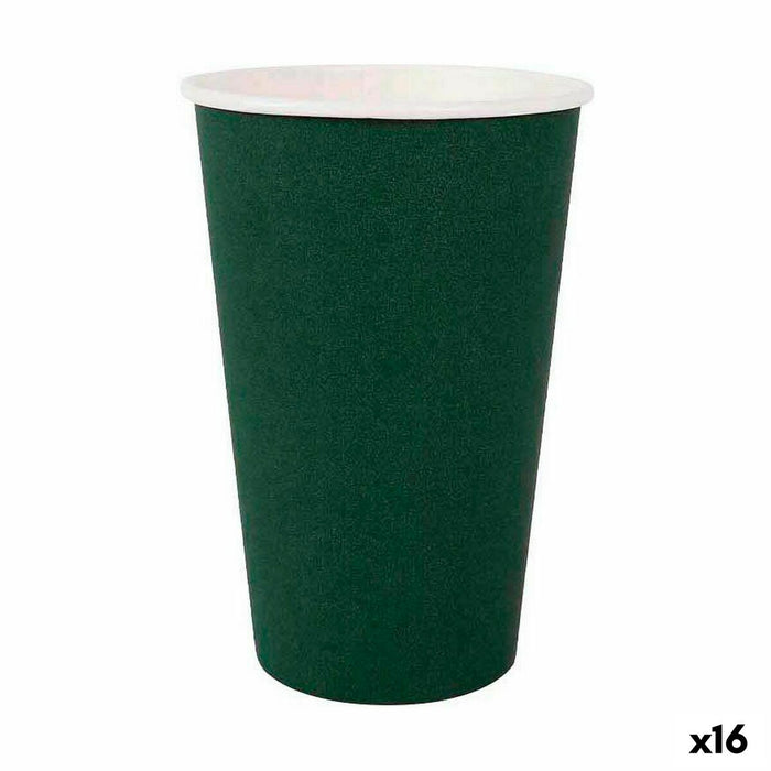 Set de Verres Algon Produits à usage unique Carton Vert 7 Pièces 450 ml (16 Unités)