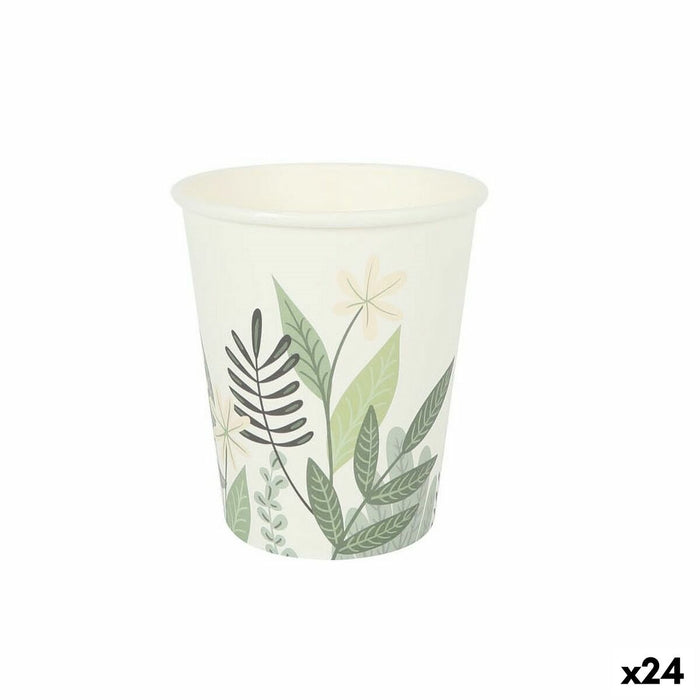 Set de Vasos Algon Desechables Cartón Floral 10 Piezas 250 ml (24 Unidades)