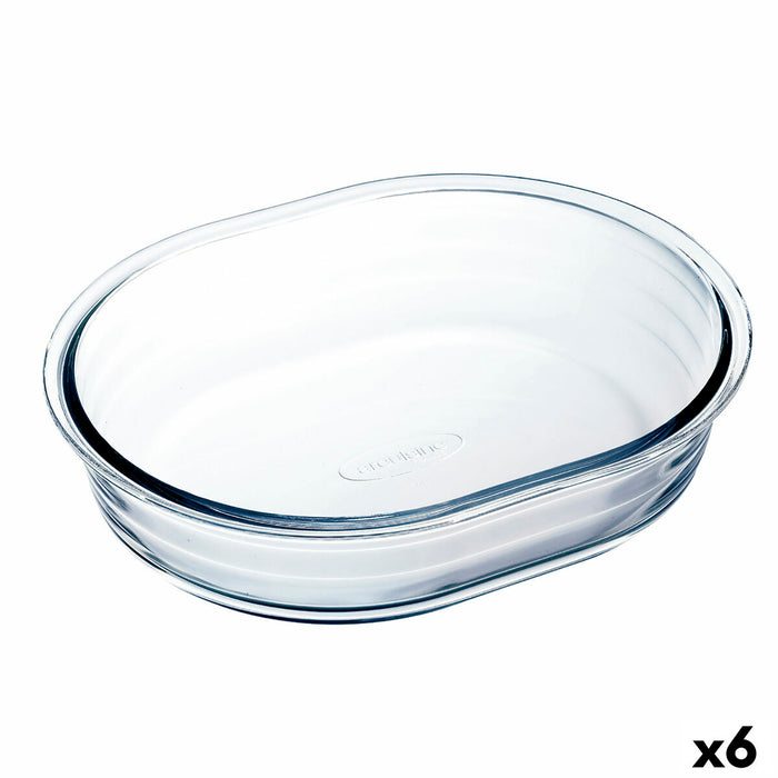 Molde para Tartas Ô Cuisine Ocuisine Vidrio Transparente Vidrio Ovalado 25 x 20 x 6 cm 6 Unidades