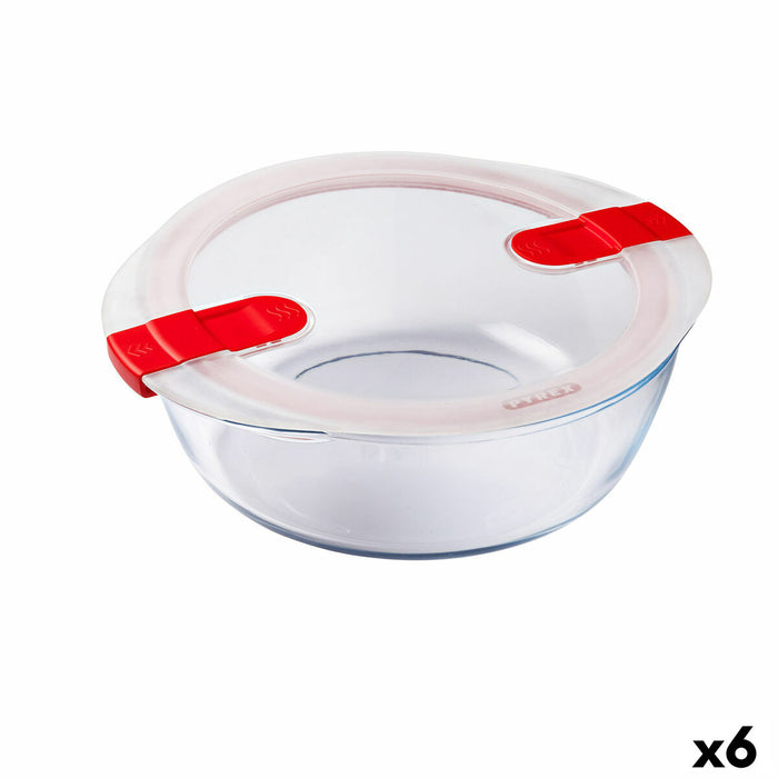 Fiambrera Hermética Pyrex Cook&heat 26 x 23 x 8 cm 2,3 L Rojo Vidrio (6 Unidades)