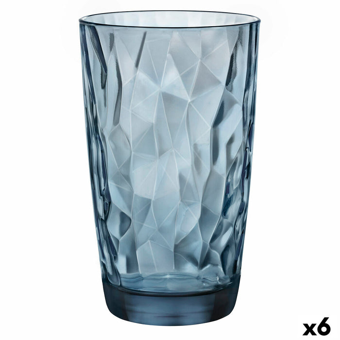 Vaso Bormioli Rocco Azul Vidrio (470 ml) (6 Unidades)