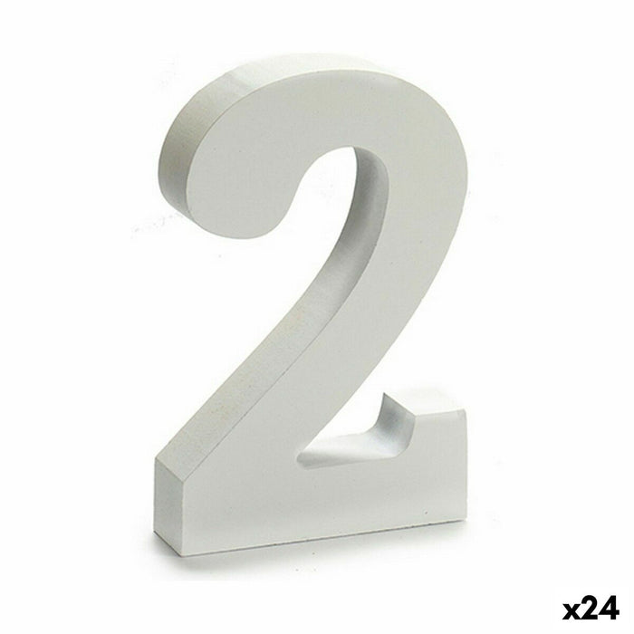 Numéro 2 Bois Blanc (2 x 16 x 14,5 cm) (24 Unités)