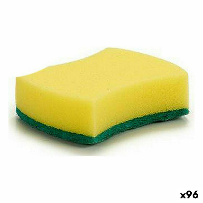 Scourer Yellow Green Synthetic fibre 10 x 3 x 7,5 cm (96 Units)