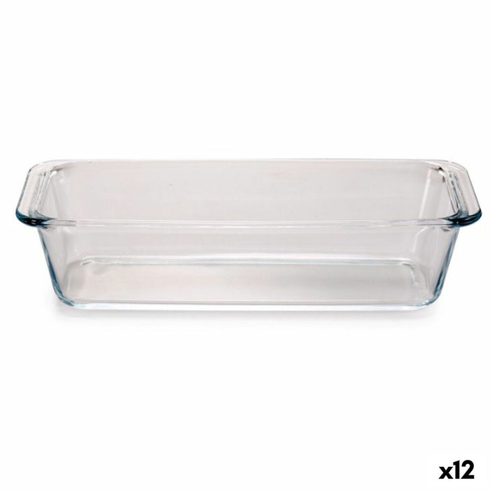 Bandeja para Horno Borcam Transparente Vidrio de Borosilicato Bizcocho Con asas (12 Unidades)