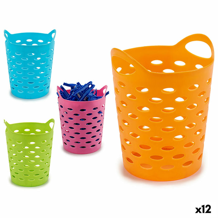 Peg Basket Yellow Blue Orange Pink polystyrene 14 x 17 x 14 cm (12 Units)