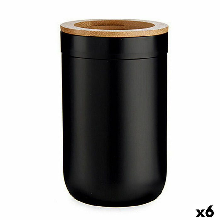 Toothbrush Holder Brown Black Bamboo polypropylene 7,7 x 11,5 x 7,7 cm (6 Units)