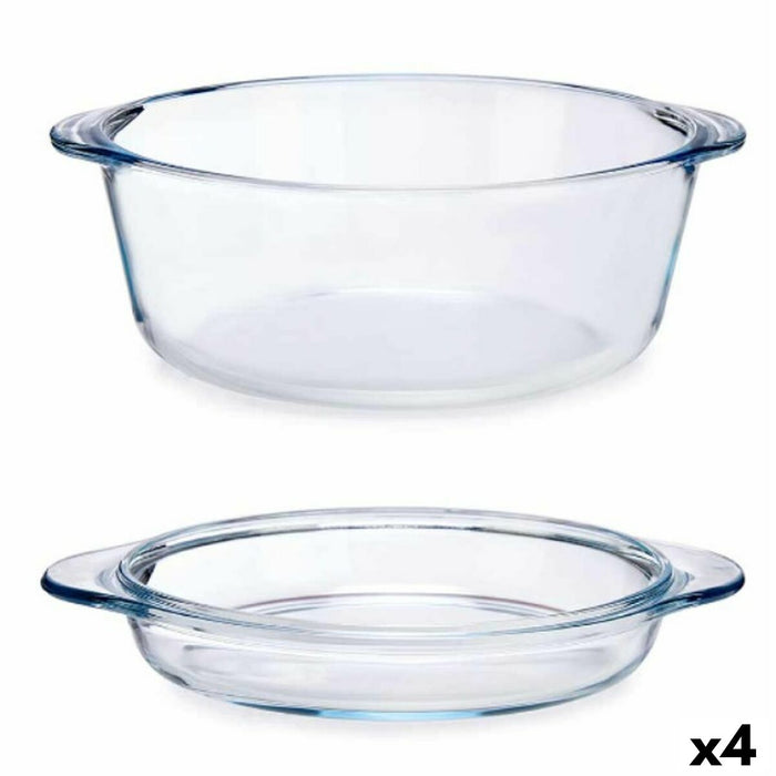 Cacerola Con Tapa Transparente Vidrio de Borosilicato 2,1 L (4 Unidades)