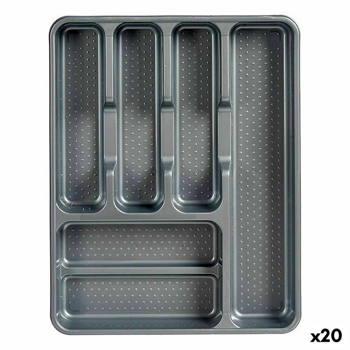 Range-couverts Gris Plastique 30 x 4,5 x 38 cm (20 Unités)