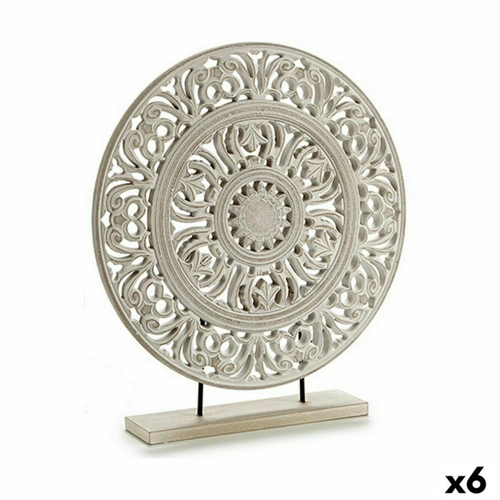 Figurine Décorative Mandala Blanc 7 x 49 x 44 cm (6 Unités)