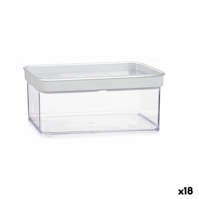 Tarro Transparente Silicona Poliestireno ABS 1,1 L 10,5 x 9 x 21 cm (18 Unidades)