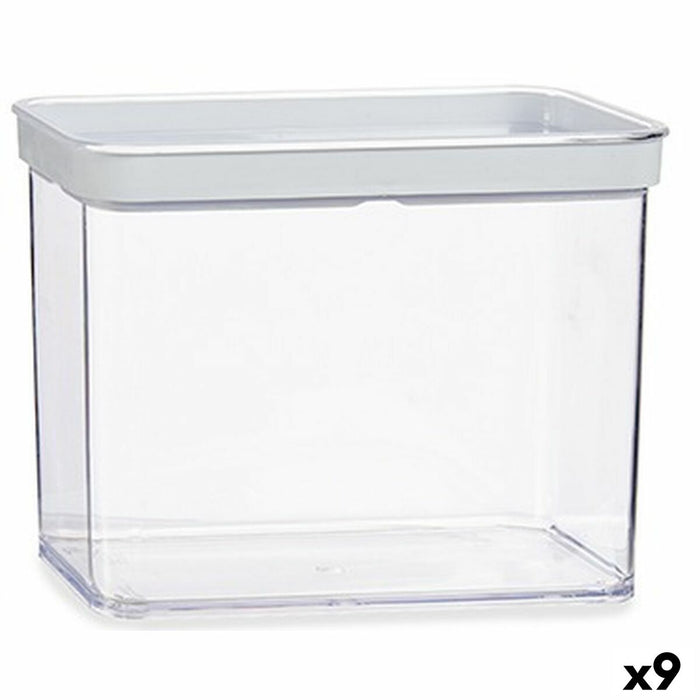 Tarro Transparente Silicona Poliestireno ABS 2,2 L 10,5 x 16,1 x 21 cm (9 Unidades)