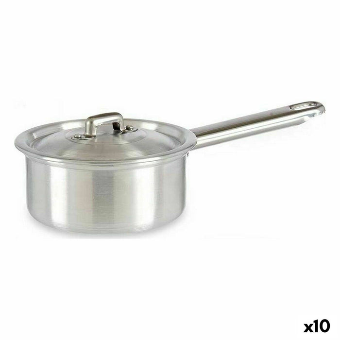 Cazo con Tapa Ø 12 cm Plateado Aluminio 600 ml (10 Unidades)