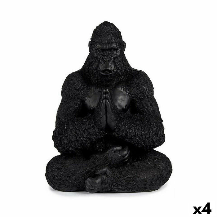 Figura Decorativa Gorila Yoga Negro 16 x 28 x 22 cm (4 Unidades)