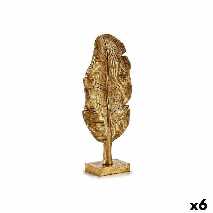 Figurine Décorative Feuille d'une plante Doré 8 x 43,5 x 17 cm (6 Unités)