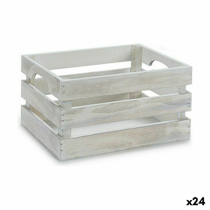 Caja Decorativa Blanco Madera de álamo 26,2 x 13,2 x 15,8 cm (24 Unidades)