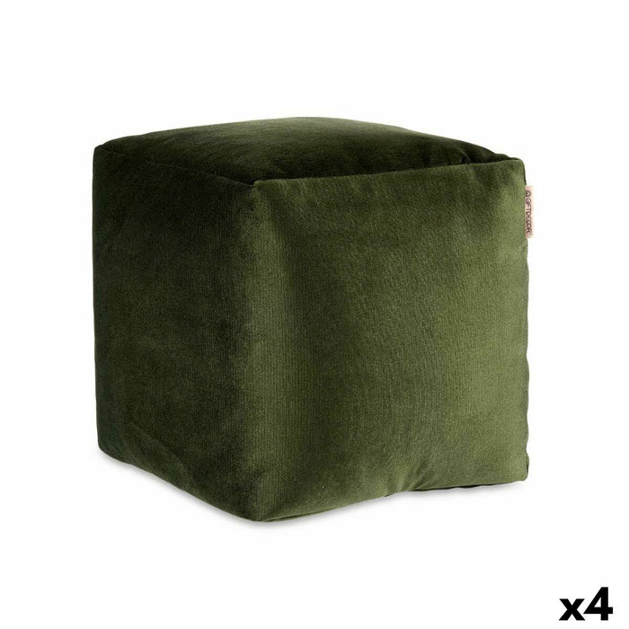 Pouf Velours Vert 30 x 30 x 30 cm (4 Unités)