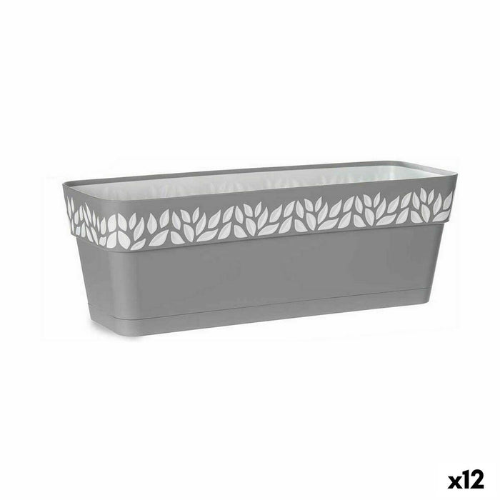 Jardinera Autorriego Stefanplast Cloe Gris Plástico 49,5 x 17 x 19 cm (12 Unidades)