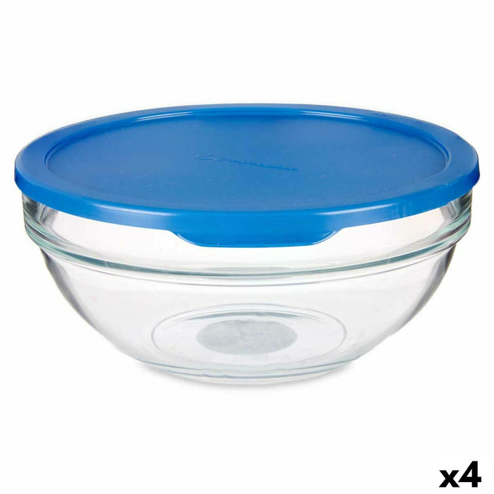 Fiambrera Redonda con Tapa Chefs Azul 1,135 L 17,2 x 7,6 x 17,2 cm (4 Unidades)