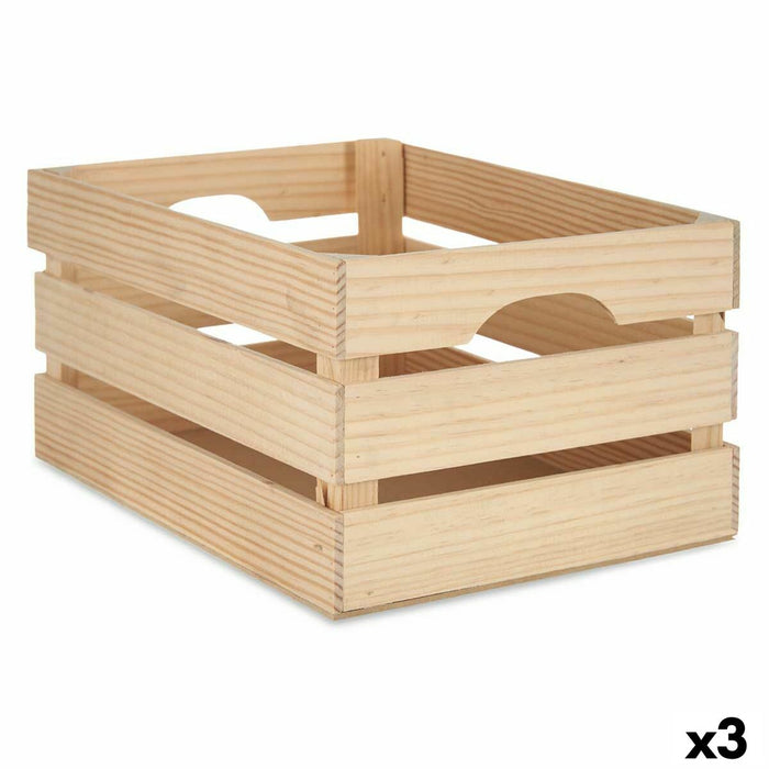 Decorative box Pine 26 x 18,3 x 36 cm (3 Units)