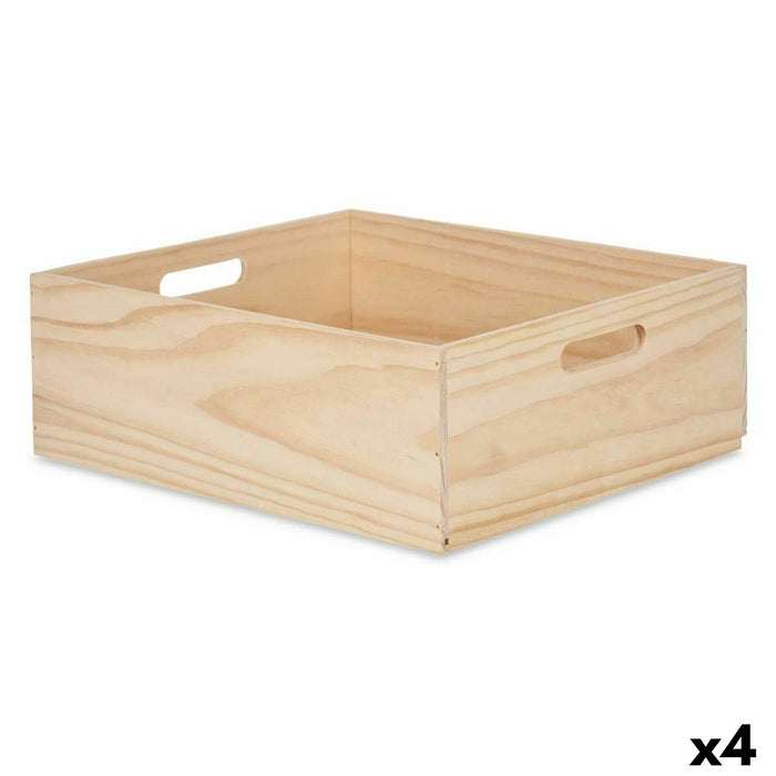 Caja Decorativa Madera de pino 35 x 14 x 40 cm (4 Unidades)