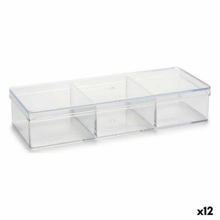 Organisateur Transparent Plastique 20 x 3,5 x 7 cm (12 Unités)