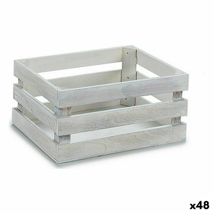 Caja Decorativa Blanco Madera de álamo 22 x 9 x 13 cm (48 Unidades)