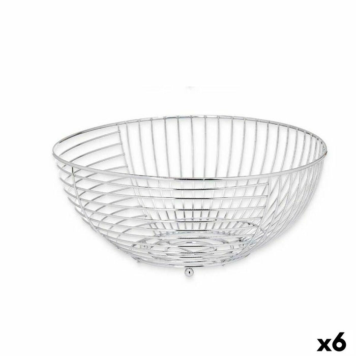 Fruit Bowl Silver Metal 28 x 12,7 x 28 cm (6 Units)