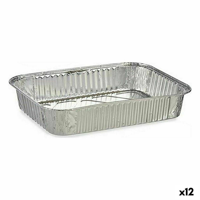 Set de Fuentes de Cocina Desechable Aluminio 22 x 15,6 x 4,8 cm (12 Unidades)