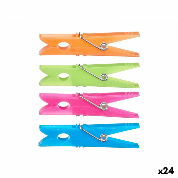 Pinzas para la Ropa Multicolor Plástico 24 Piezas Set (24 Unidades)