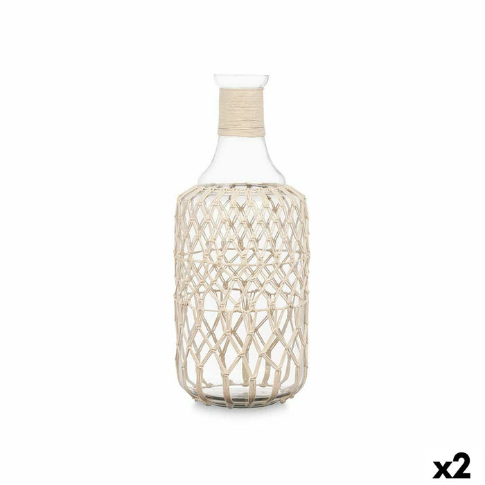 Botella Blanco Transparente 19 x 48 cm Decorativa (2 Unidades)