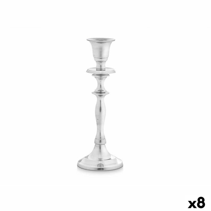 Candelabro Plateado Aluminio 4,5 x 20 x 7,5 cm (8 Unidades)