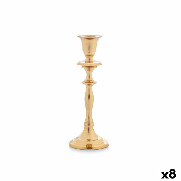 Candelabro Dorado Aluminio 4,5 x 20 x 7,5 cm (8 Unidades)