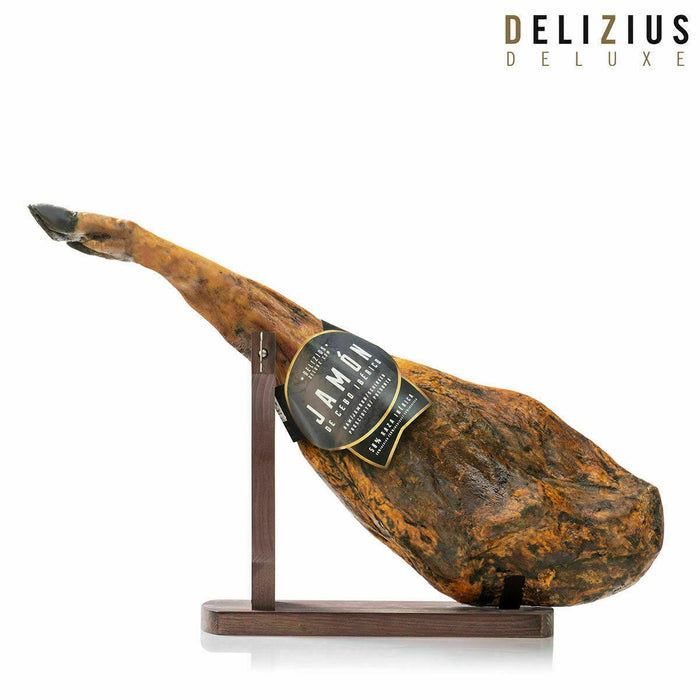 Set de Jamón Ibérico de Cebo y Jamonero Delizius Deluxe