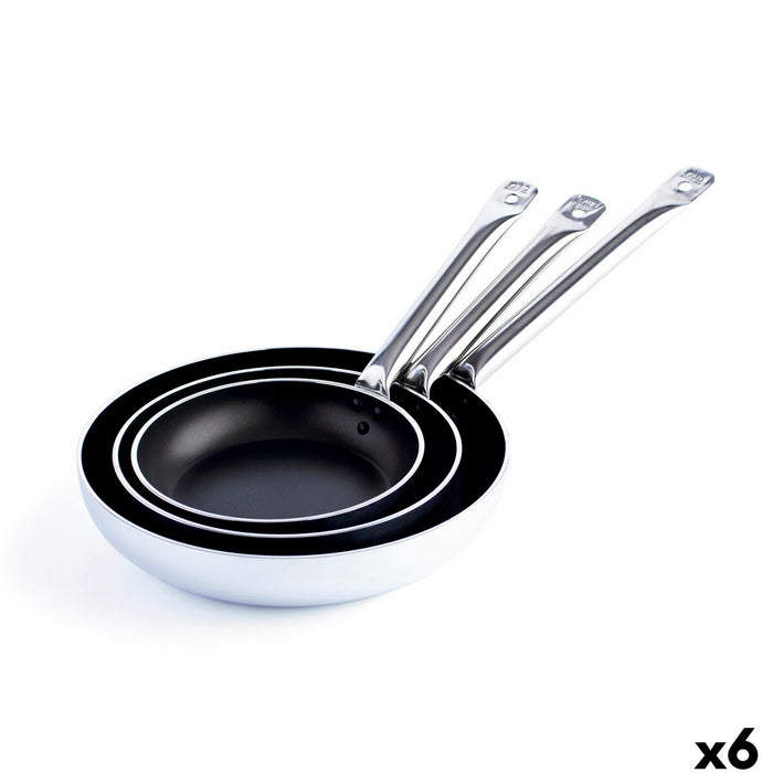 Sartén Quid Professional Pro-induction Negro Metal Acero Ø 24 cm (6 Unidades)