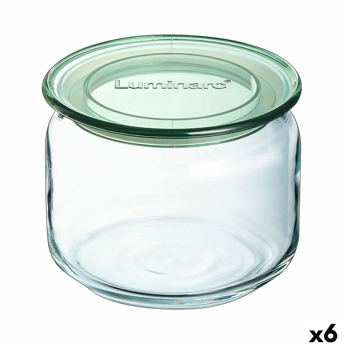 Tarro Luminarc Pure Jar Verde Vidrio 500 ml (6 Unidades)