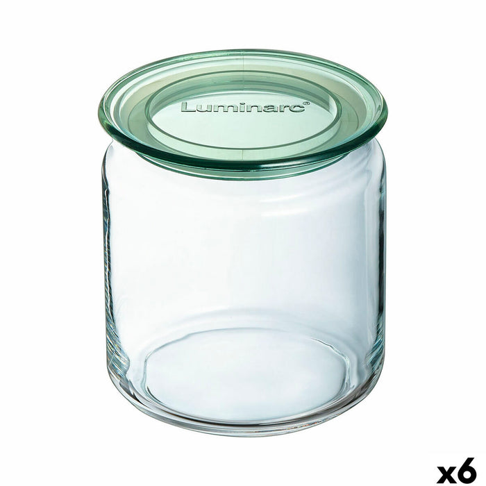 Tarro Luminarc Pure Jar Verde Vidrio 750 ml (6 Unidades)